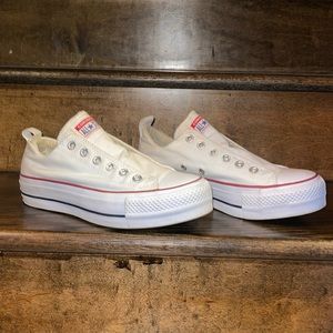 White Platform - Slip on Converse, No laces